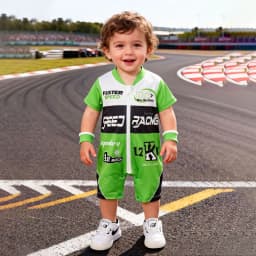 Infant Racing Themed Romper Baby Boy Short Sleeve Onesie Newborn Motorcycle Style One Piece Outfit Knitted Cool Comfortable