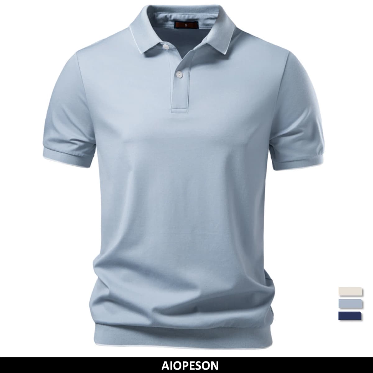 AIOPESON Old Money Polo Shirt Men‘s Solid Color Design Premium Fabric Skin Friendly Cool Breathable Soft Wear
