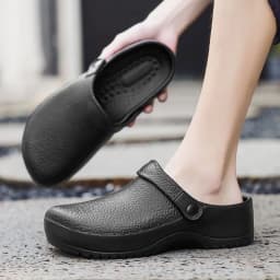 Fashionable Unisex Solid Color Shoes for the Food Industry, Comfortable, Lightweight, Durable, Waterproof, Suitable for Kitchens and Hospitals, Casual Soft Slip-On Flat Shoes