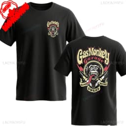 Amazing New Gas Monkeys Garage Summer Casual Cotton Short-sleev Essential Double-sided Gas Monkeys Garage Male Cotton T Shirt