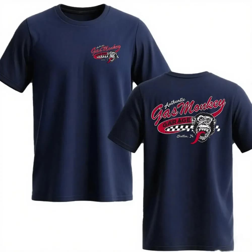 Amazing New Gas Monkeys Garage Summer Casual Cotton Short-sleev Essential Double-sided Gas Monkeys Garage Male Cotton T Shirt