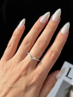 925 Sterling Silver Fashionable Elegant Real Moissanite Diamond V-Shaped Shining Rings For Women Engagement Wedding Jewelry