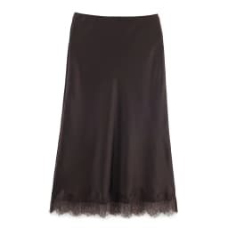 KONDALA Vintage Chic Satin Women Long Lace Skirts High Waist Straight Midi Party Skirt Fashion 2026 Spring Summer Elegant Skirt