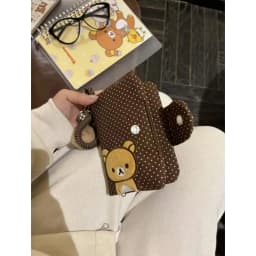 New Original Embroidered Cartoon Bear Passport Bag Versatile Large-capacity Document Storage Bag Portable Travel Cute Coin Purse