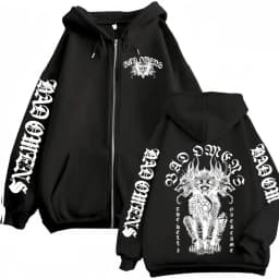 Bad Omen Band DYFL NA Tour Merch 2026 Jacket Sweatshirts Men's Harajuku Hip Hop Punk Zip Up Hoodie Casual Loose Zipper Pullovers