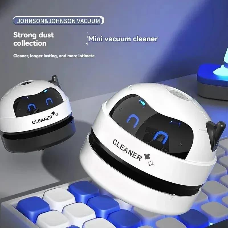 Mini Desktop Vacuum Cleaner USB Rechargeable Wireless Car Dust Cleaner with Detachable Nozzle Portable Cleaning Tools