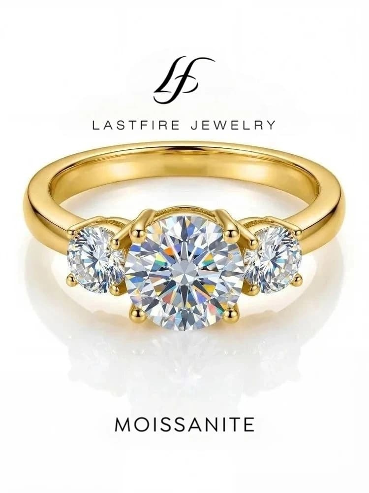 925 Sterling Silver Brilliant 1CT Shiny Round Moissanite Diamond Rings For Women Original Luxury Wedding Fine Jewelry