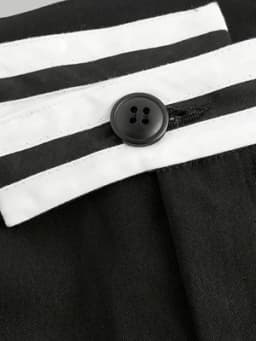 2026 Spring New Collection Black and White Contrast Waistband Wide-Leg Suit Pants Asymmetrical Striped High-Waist Straight-Leg Pants Plus Size Women's Workwear Office Outfit