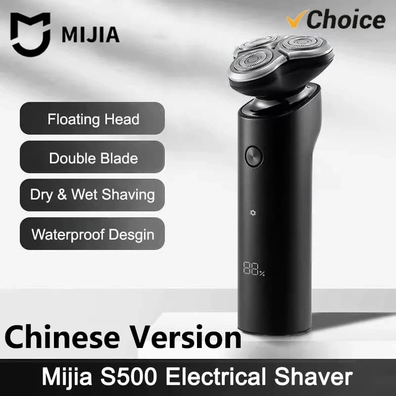 NEW MIJIA Electric Shaver S500 Floating Blade Trimmer Wet Dry Shaving Cordless Razor LED Display Razor Shaver for Men -CN