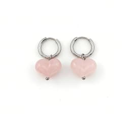 HUIDANG 2026 New In Heart Earring Ohrringe Woman Hoop Earring 316 Stainless Steel With Natural Stone