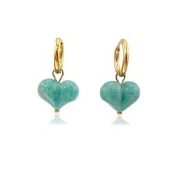 HUIDANG 2026 New In Heart Earring Ohrringe Woman Hoop Earring 316 Stainless Steel With Natural Stone