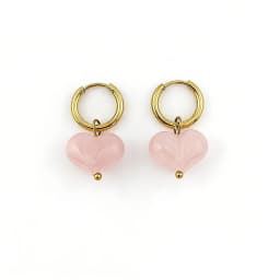 HUIDANG 2026 New In Heart Earring Ohrringe Woman Hoop Earring 316 Stainless Steel With Natural Stone