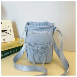Outdoor Women's Small Bowknot Crossbody Bag Knot Mobile Phone Pouch Single Shoulder Bag Commuting Thermal Water Bottle Bag