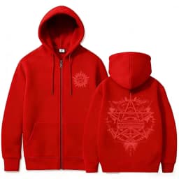 Supernatural Graphic Zipper Hoodie Men Women Casual Retro Fleece Cotton Zip Up Jacket Unisex Cosplay Oversized Zip Up Sweatshirt