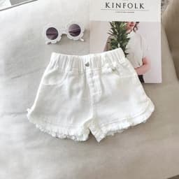 Girls Denim Shorts Summer New Children's Black White Hot Pants Kids Solid Color Short Jeans Fashion Comfotable Thin Korean Pants