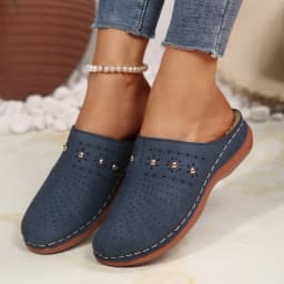 2026 New Fashion Women Slippers Summer Shoes Woman Split Leather Hollows Sandals Breathable Baotou Slippers Big Size 36-43