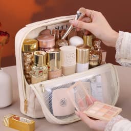 Portable Standing Up Bag Travel Waterproof Toiletry Storage Pouch Bag for Brues Cosmetic Tools Women's Makeup Organizer