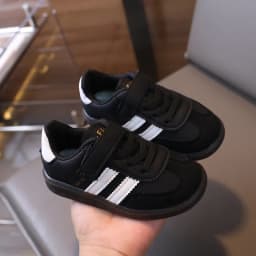 Classic Retro Children's Tennis Shoes Stripe Patchwork Boys Girls School Sneakers Causal Non-slip Daily Wear Kids Sports Shoes