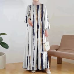 Muslim Cotton Abayas For Women Dashiki Loose Dress Batwing Sleeve Femme Robe