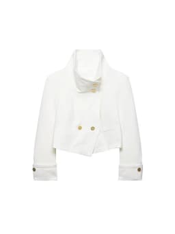 Spring New Women Stand Collar Street Jacket Casual Long Sleeve Button Solid Color Jacket Simple Style Commuter Clothing Female