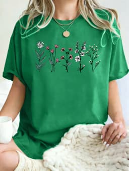 All Kinds Of Beautiful Flowers Printed T-Shirt Women Cotton Loose T Shirts All-Match Summer Clothing Comfortable Y2K Streetwear