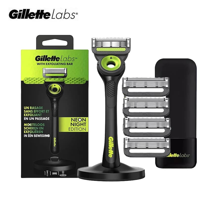 Gillette Labs Razor Aurora Series Flexdisc 5-Layer Induction Blade Sharp Beard Shaving Razor for Men with Stand