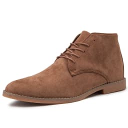 Fashion Brown Chelsea Boots Men British Style High Top Suede Leather Shoes For Men Lace-up Pointed Toe Design Men's Ankle Boot