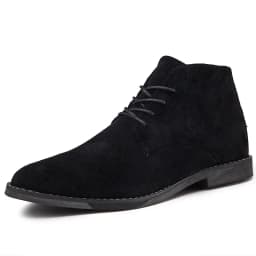 Fashion Brown Chelsea Boots Men British Style High Top Suede Leather Shoes For Men Lace-up Pointed Toe Design Men's Ankle Boot