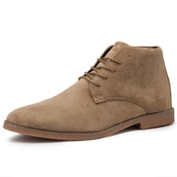 Fashion Brown Chelsea Boots Men British Style High Top Suede Leather Shoes For Men Lace-up Pointed Toe Design Men's Ankle Boot
