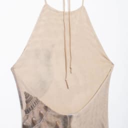 Women's Casual Halter Neck Maxi Dress with Seashell Print, Slightly Stretchy Slim Fit, Perfect for Beach and Travel Outings