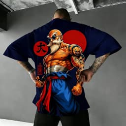 2026 Summer Dragon Ball Retro Pure Cotton Fitness T-shirt Men's Oversized Short-sleeved Family Unisex Children's Casual Shirt