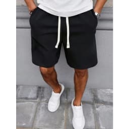 Men's Solid Color Drawstring Waist Casual Versatile Shorts Summer New Y2K Unisex Sports Streetwear