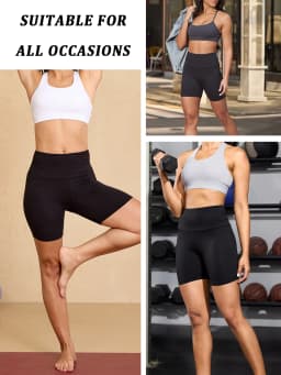 4 Pack Women's High Waisted Biker Shorts Super Soft Tummy Control No See Through Workout Yoga Running Gym Fitness Shorts