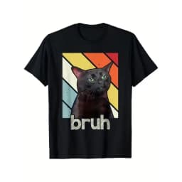 Men's Cat Reflection Meme Graphic T Shirt Cotton Tee Women Spring Summer Oversized Ironic Humor Weirdcor Sarcastic Hilarious Top