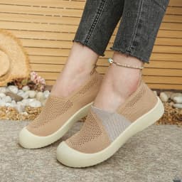 Spring 2026 Women's Casual Flat Shoes Knitted Upgraded Version Comfortable Loafers Fashionable Ladies' Footwear Free Shipping