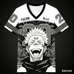 Latest Jujutsu Kaisen Jerseys for Boys, Girls, and Children; American Football Uniforms; Anime Merchandise; Short-sleeved Shirts
