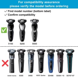 Silver Replacement SH50 Heads Compatible with Philips Electric Shavers Series S5000 (5xxx),Not Fit S5466/5300/5400/5000X/S5581..