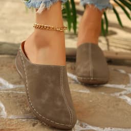 Women's Casual Wedge Mules Comfortable Open Back Slip-On Wedges Shoes for Women Sandals with Arch Support Comfortable Sandals