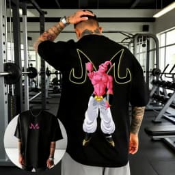 2026 New Dragon Ball Vintage Majin Buu Printed Short Sleeve T-shirt Men's and Women's T-shirt Men's Tops Sports T-shirt Harajuku