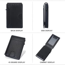 New RFID Men Card Wallets High Quality Carbon Fiber Magnetic Card Bag Photo Holder Male Pop-up Card Clips