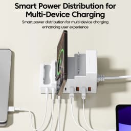 4USB 4Type-C Power Strip USB C Charger Socket 8 Port Fast Charging Charger With Phone Stand Holder For iPhone Xiaomi Huawei