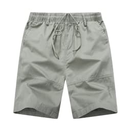 Summer Shorts Man 100% Cotton Lightweight Breathable Casual Fashion Short Pants Elastic Drawstring Outdoor Hiking Shorts
