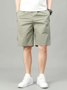 Summer Shorts Man 100% Cotton Lightweight Breathable Casual Fashion Short Pants Elastic Drawstring Outdoor Hiking Shorts