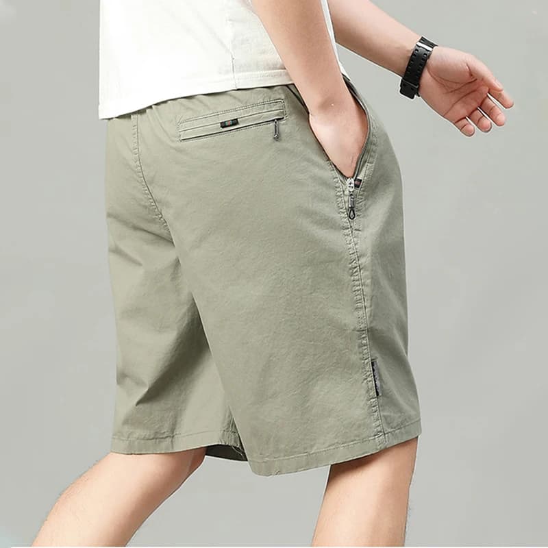 Summer Shorts Man 100% Cotton Lightweight Breathable Casual Fashion Short Pants Elastic Drawstring Outdoor Hiking Shorts