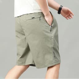 Summer Shorts Man 100% Cotton Lightweight Breathable Casual Fashion Short Pants Elastic Drawstring Outdoor Hiking Shorts