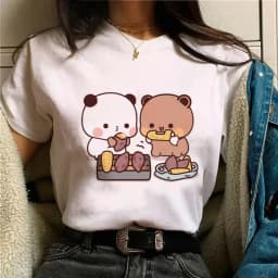 Bubu Dudu Female Designer Anime Cute Girl Pattern Fun Harajuku Summer Breathable Top Harajuku Sleeve Casual Aesthetic Clothes