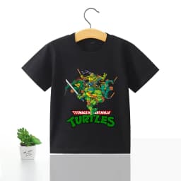 Nickelodeon Latest model Ninja Turtles cartoon anime cotton T-shirt for children in summer, cute and cool top