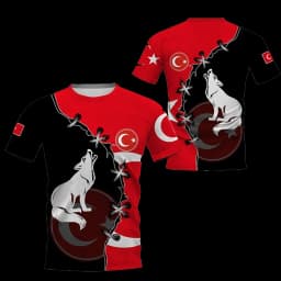 3D Print Turkey Flag Sport Quickdry Breathable Men Women TShirt Outdoor Football Jersey Team Loose Parent-child Short Sleeve Top