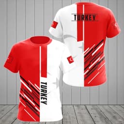 3D Print Turkey Flag Sport Quickdry Breathable Men Women TShirt Outdoor Football Jersey Team Loose Parent-child Short Sleeve Top
