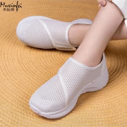 Women's Spring New Casual Versatile Mesh Breathable Velcro Soft Bottom Non Tiring Foot Size Hiking Shoes 36-43